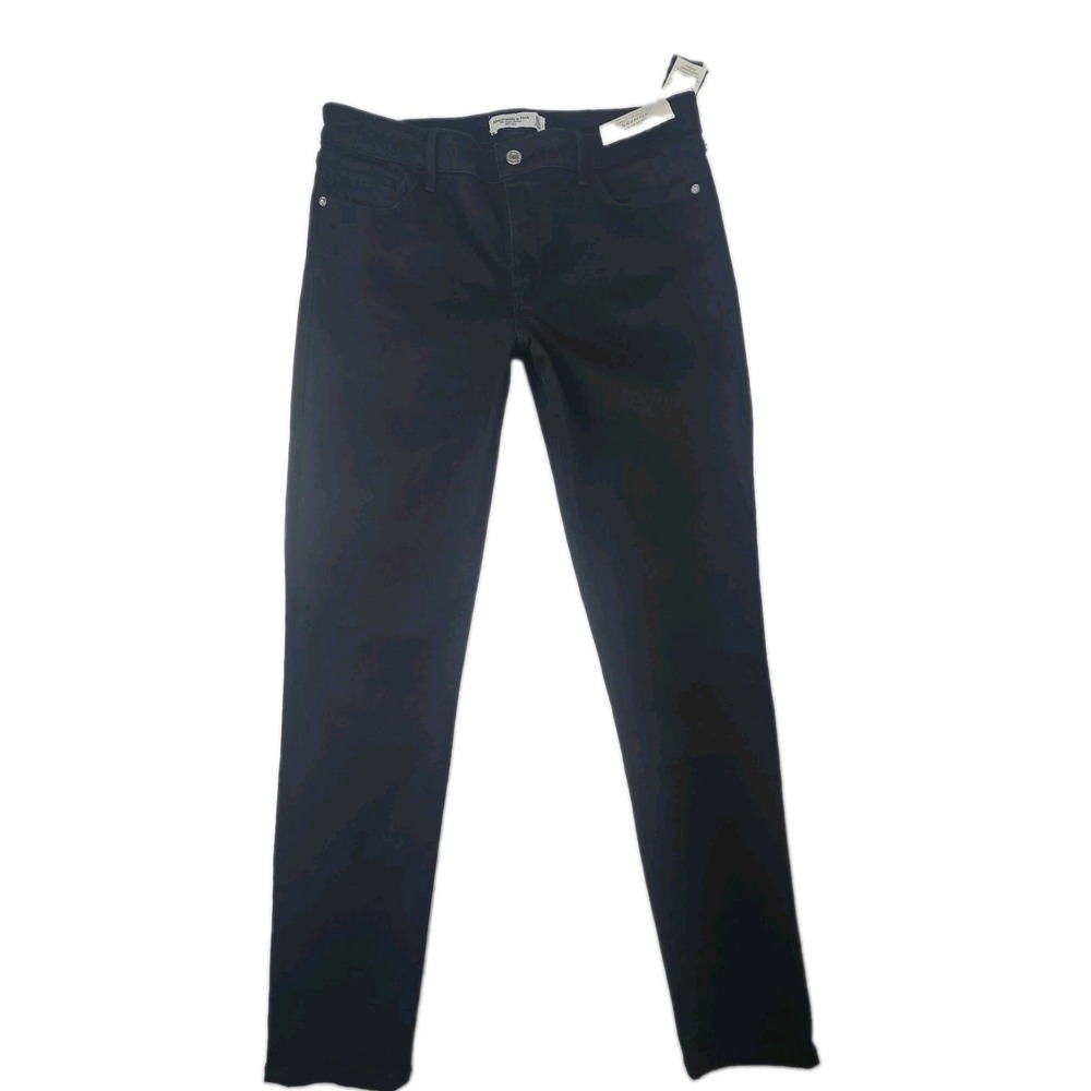 Abercrombie‎ & Fitch The Super Skinny Mid-rise Women's 12r/31 Black Denim Jeans